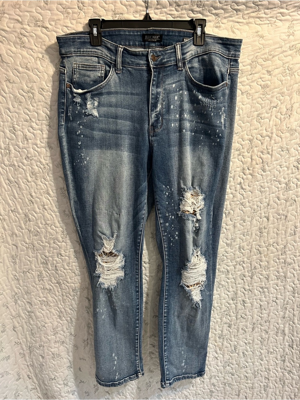 Judy Blue Light Blue Distressed Boyfriend Jeans